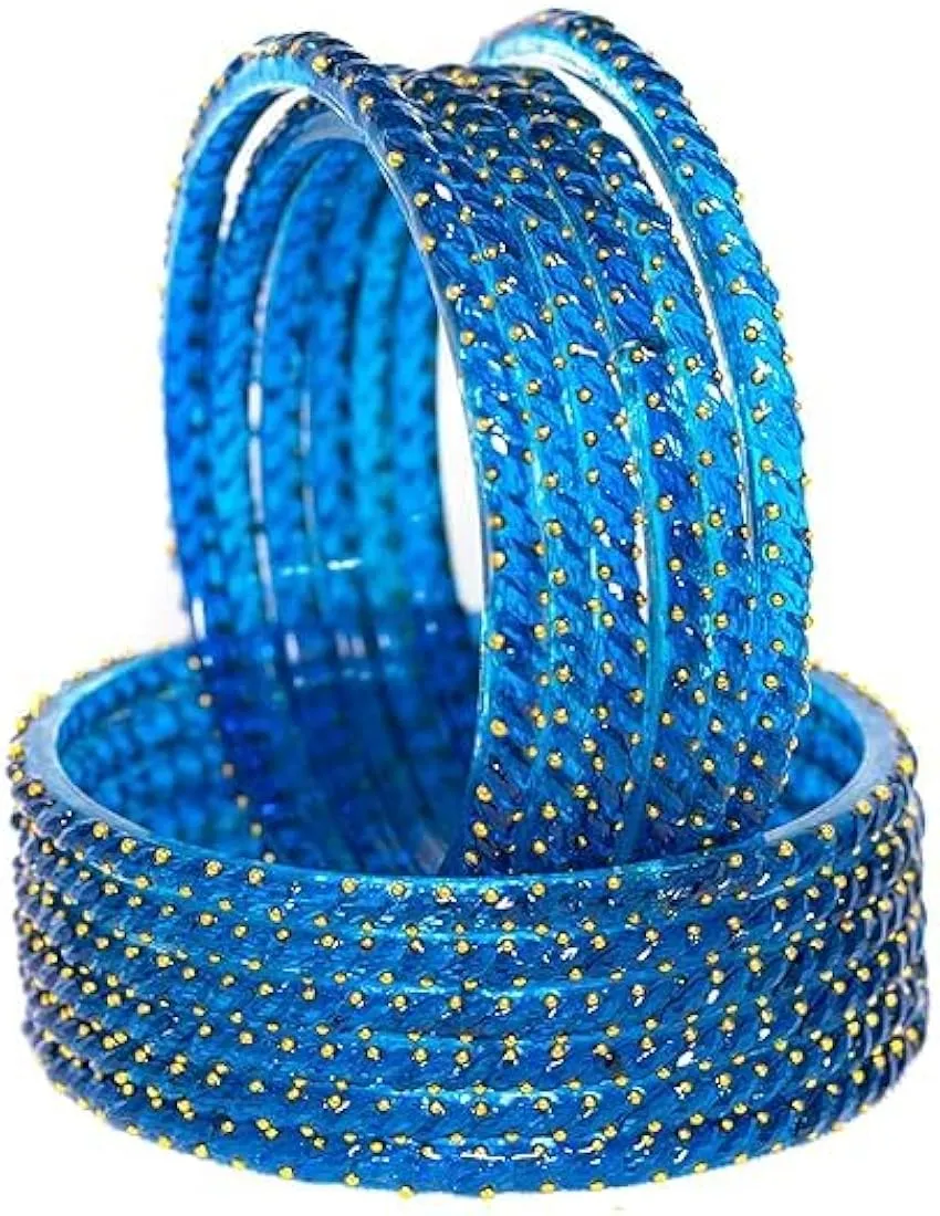 Women's Glass Bangles Blue Colour 12 Pcs