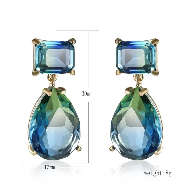 Multicolour Trendy Jewelry Geometric Polygon Drop Earrings