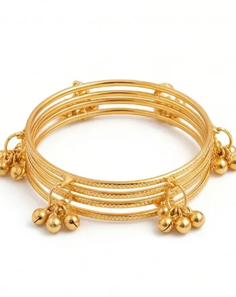 Kashmiri Golden Ghungroo Churi - 4 Pcs