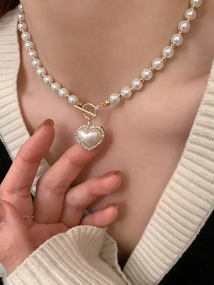 Korean Elegant Pearl Necklace For Women thumbnail