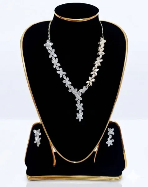 Radiant Crystal Floral Blossom Jewelry Set thumbnail