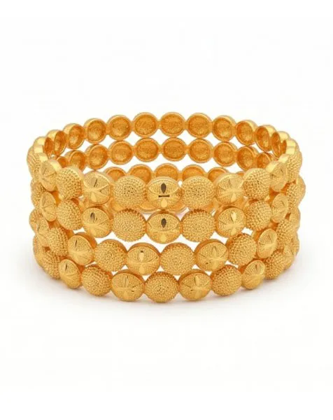 Golden Radiant Sphere Bangle Set - 4 Pcs thumbnail